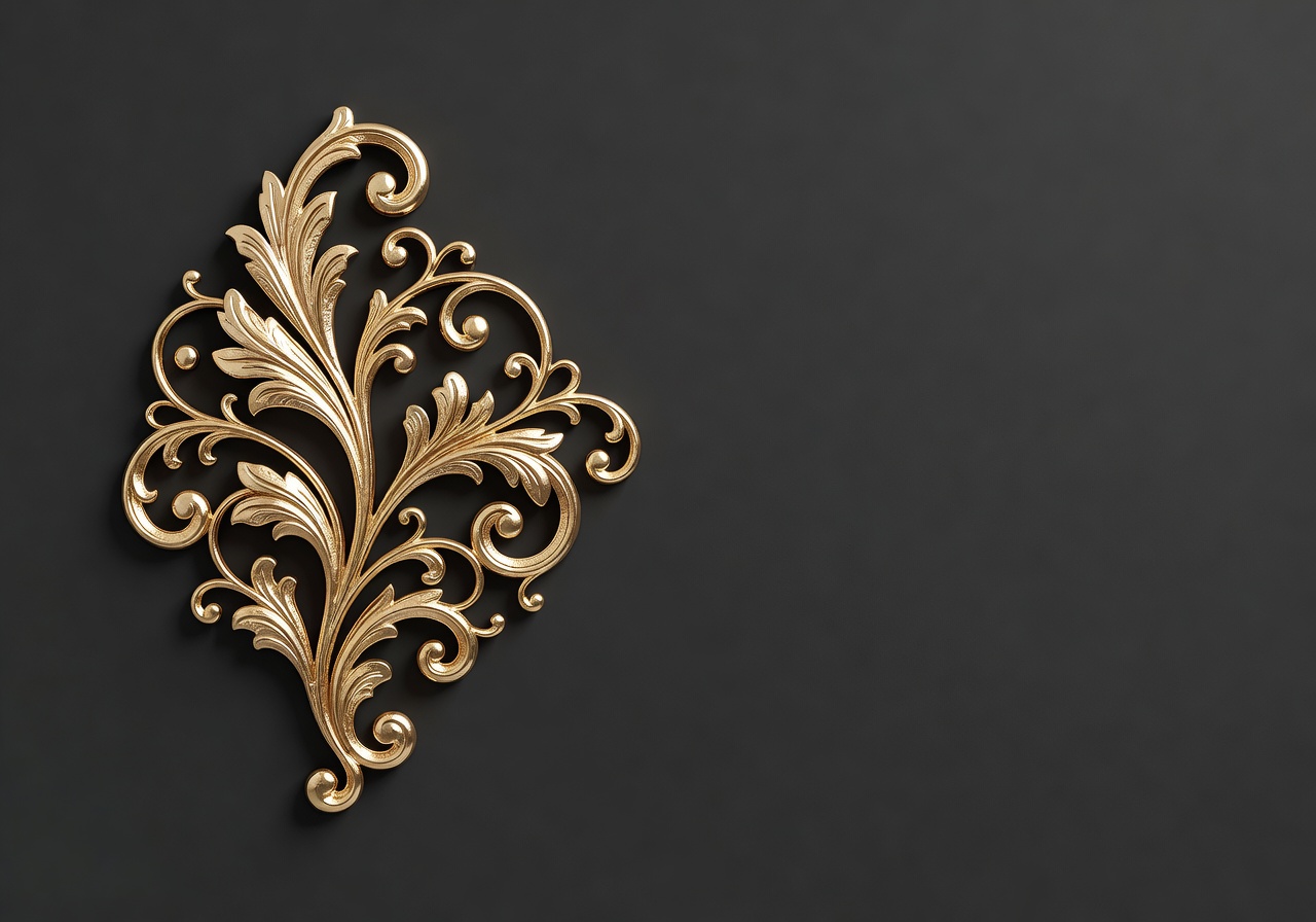 Decorative Gold Flourish Left