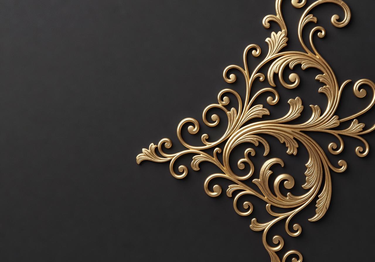Decorative Gold Flourish Right